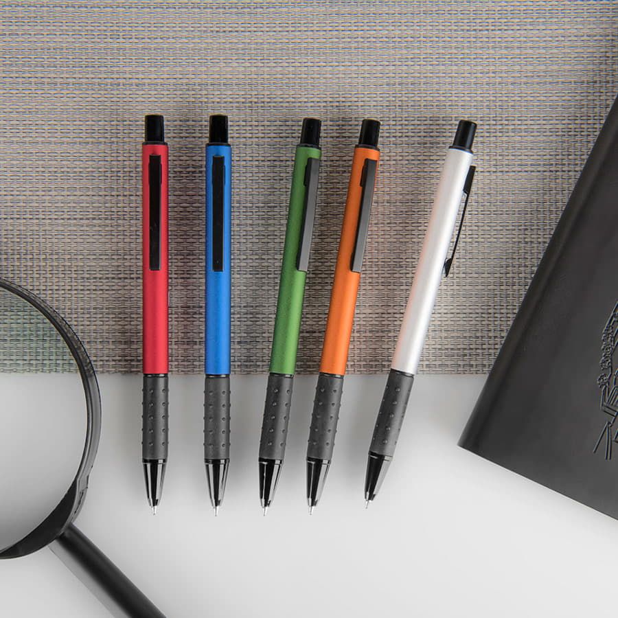 CACTUS, ручка шариковая, зеленый/черный, алюминий, прорезиненный грип