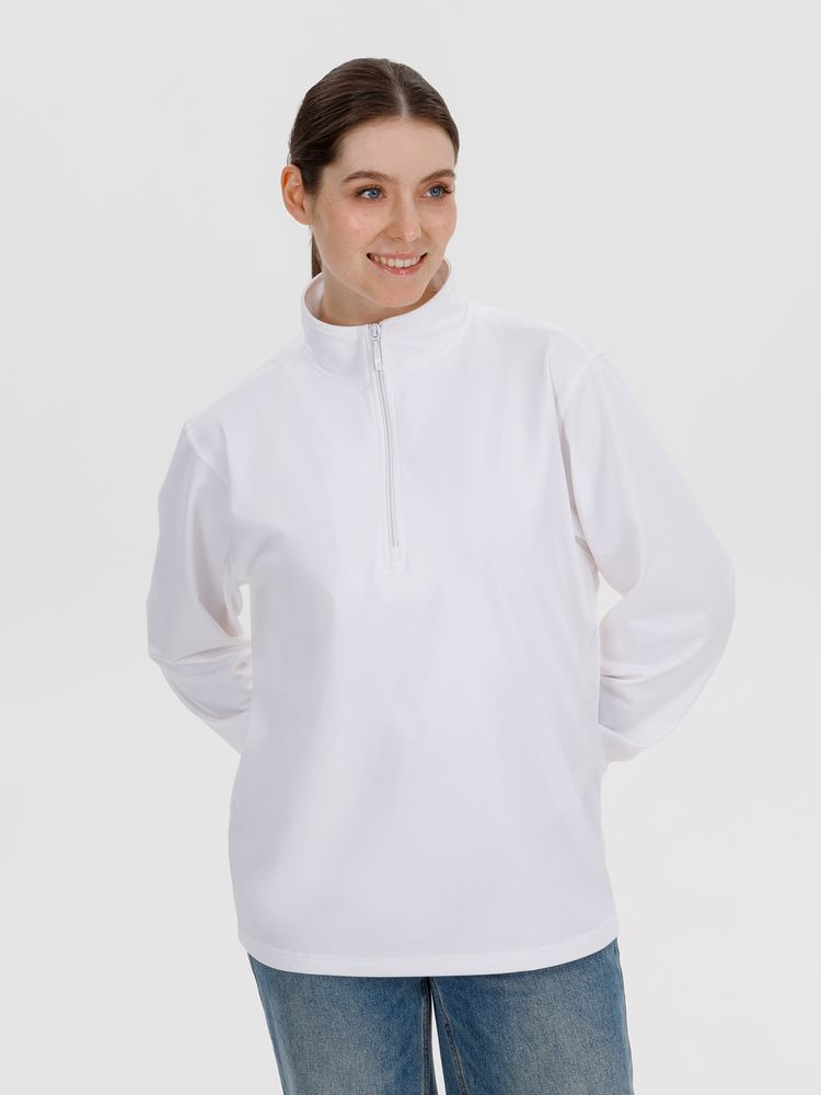 Свитшот на молнии из бифлекса Morfiss, белый, размер XS/S