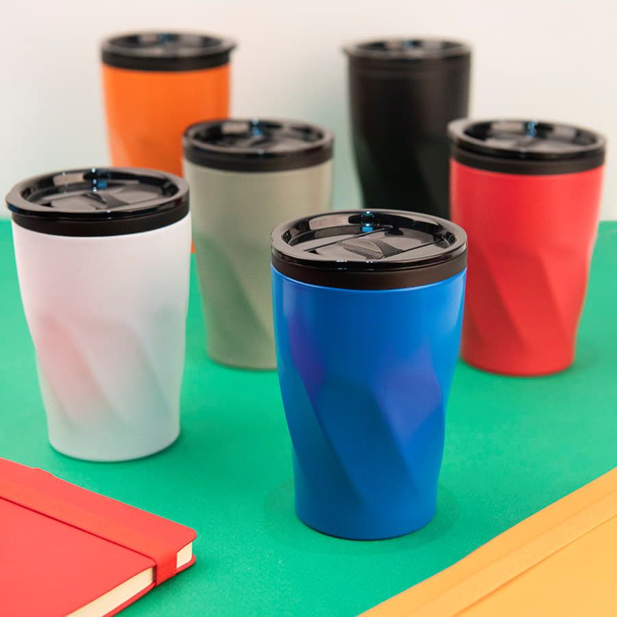 Термокружка BASIC, 350 мл; белый; металл/пластик