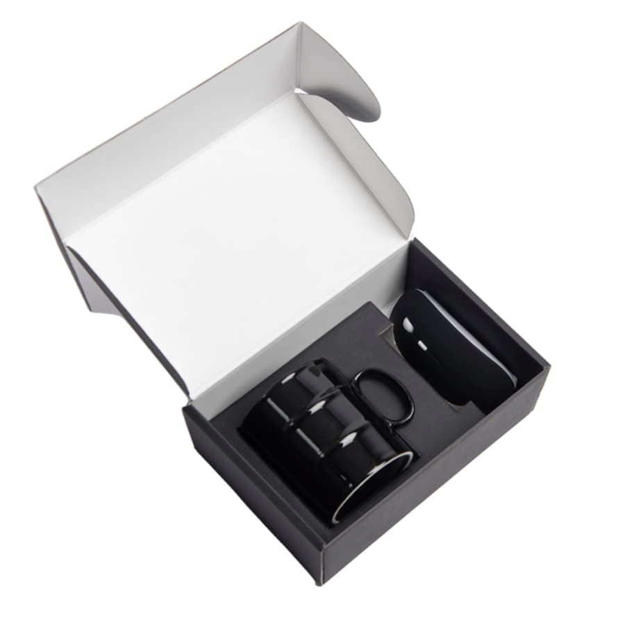 Набор подарочный HARD WORKER: кружка, мышь беспроводная, коробка, черный