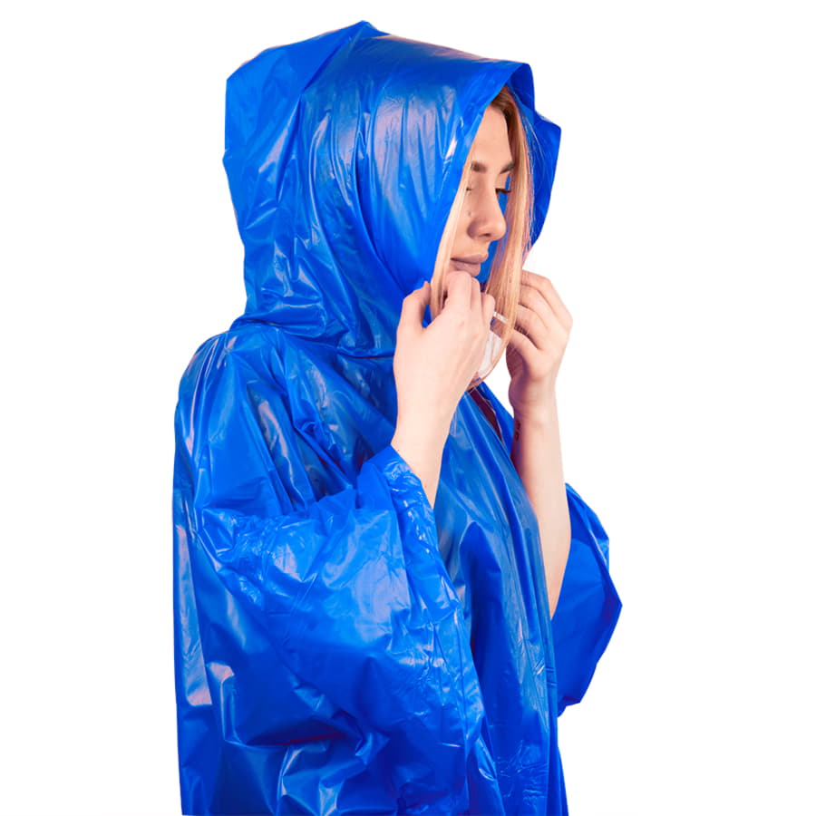 Дождевик "AntiRain"; синий; универсальный размер (в сложенном виде 24х17,5 см.); ПВХ Дождевик "AntiRain"; синий; универсальный размер (в сложенном виде 24х17,5 см.); ПВХ