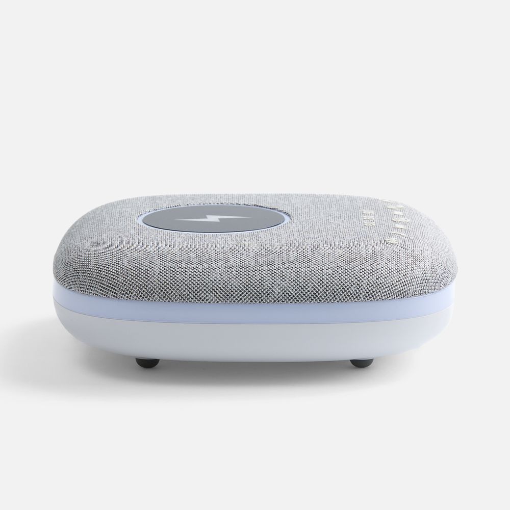 Bluetooth колонка с беспроводной зарядкой и подсветкой Terrafonic, серая