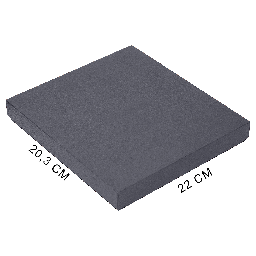 Коробка подарочная, размер  203*220*30 мм,  Solution Gift Linen  для ежедневника и ручки, антрацит (темное серебро)