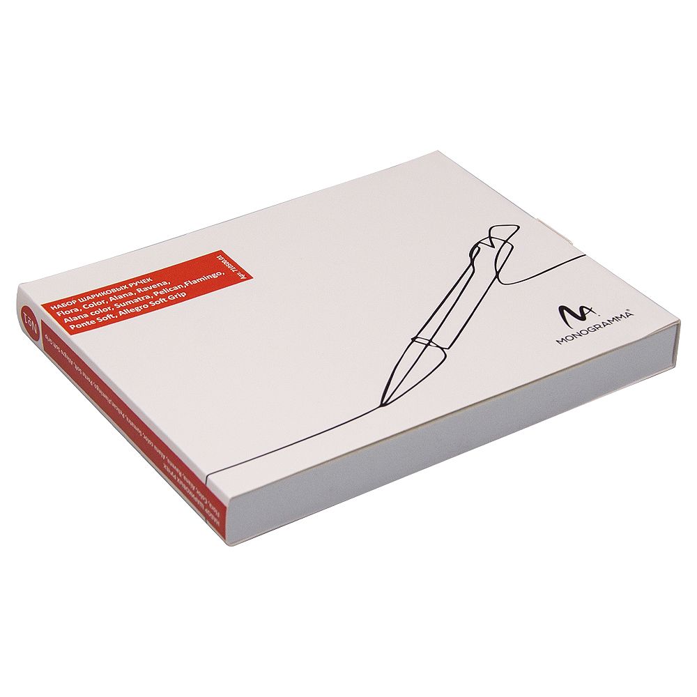 Набор шариковых ручек Print Sample №1  Flora, Alana Color, Alana, Sumatra, Pelican, Flamingo, Ponte Soft , Allegro Soft grip  в футляре