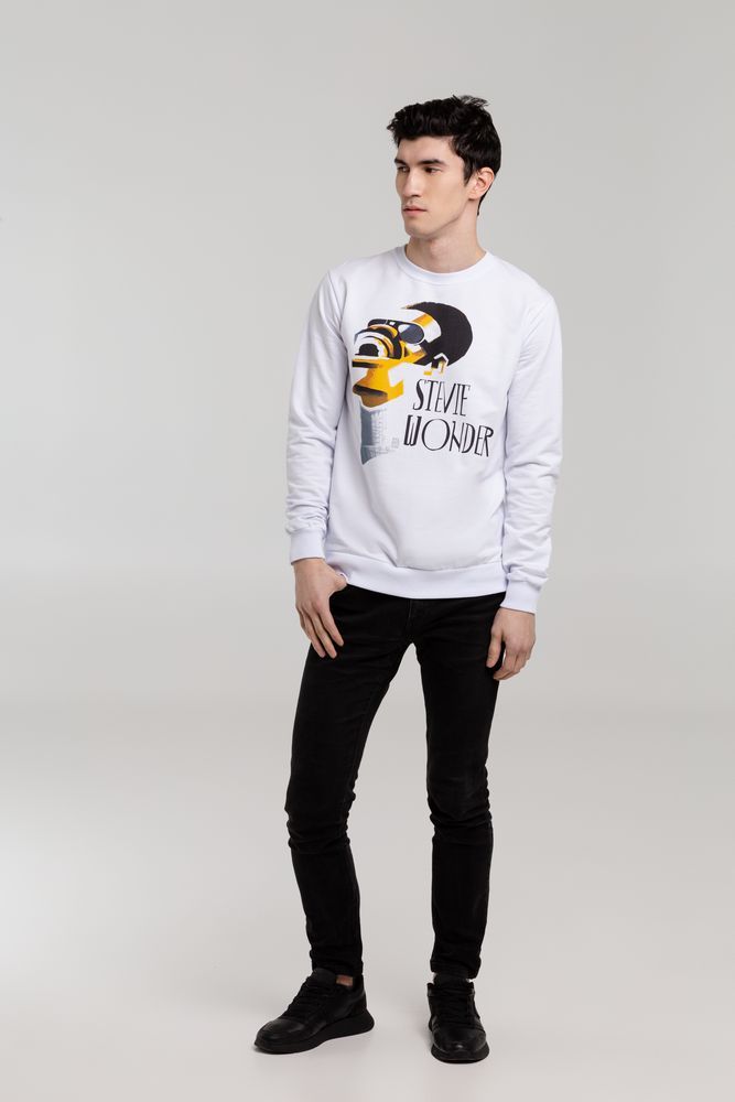 Толстовка «Меламед. Stevie Wonder», белая, размер XS