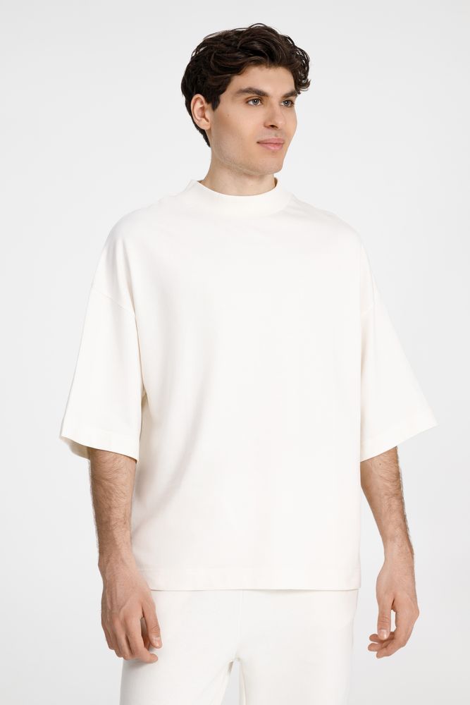 Футболка оверсайз унисекс T9, молочно-белая, размер XS/S