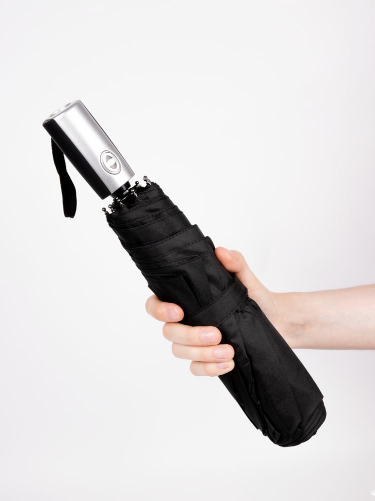 Зонт складной Fiber, черный Зонт складной Fiber, черный