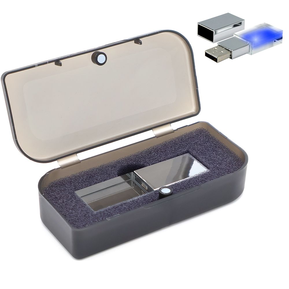 Флешка Moon 16 Гб в футляре, синий