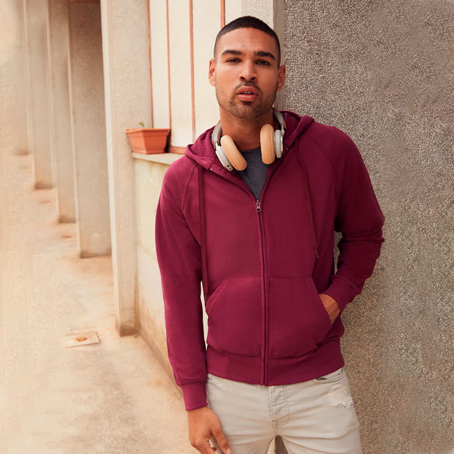 Толстовка без начеса "Lightweight Hooded Sweat",  белый, S, 80% х/б 20% полиэстер, 240 г/м2