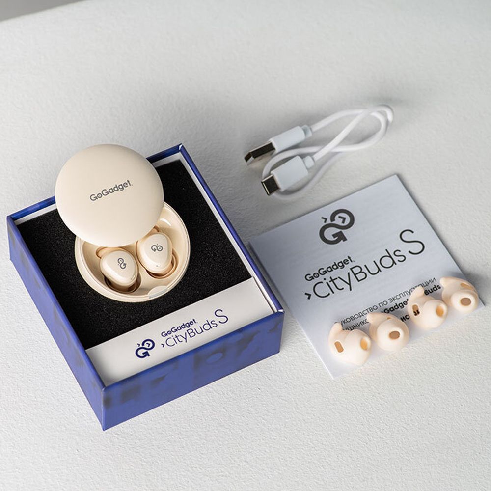 Беспроводные наушники CityBuds S, белые (слоновая кость)