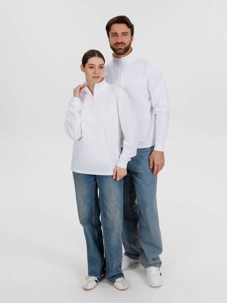 Свитшот на молнии из бифлекса Morfiss, белый, размер XS/S