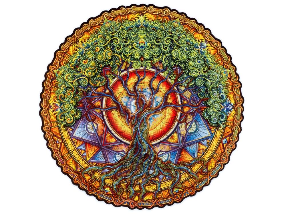 Деревянный пазл мандала "Дерево жизни"