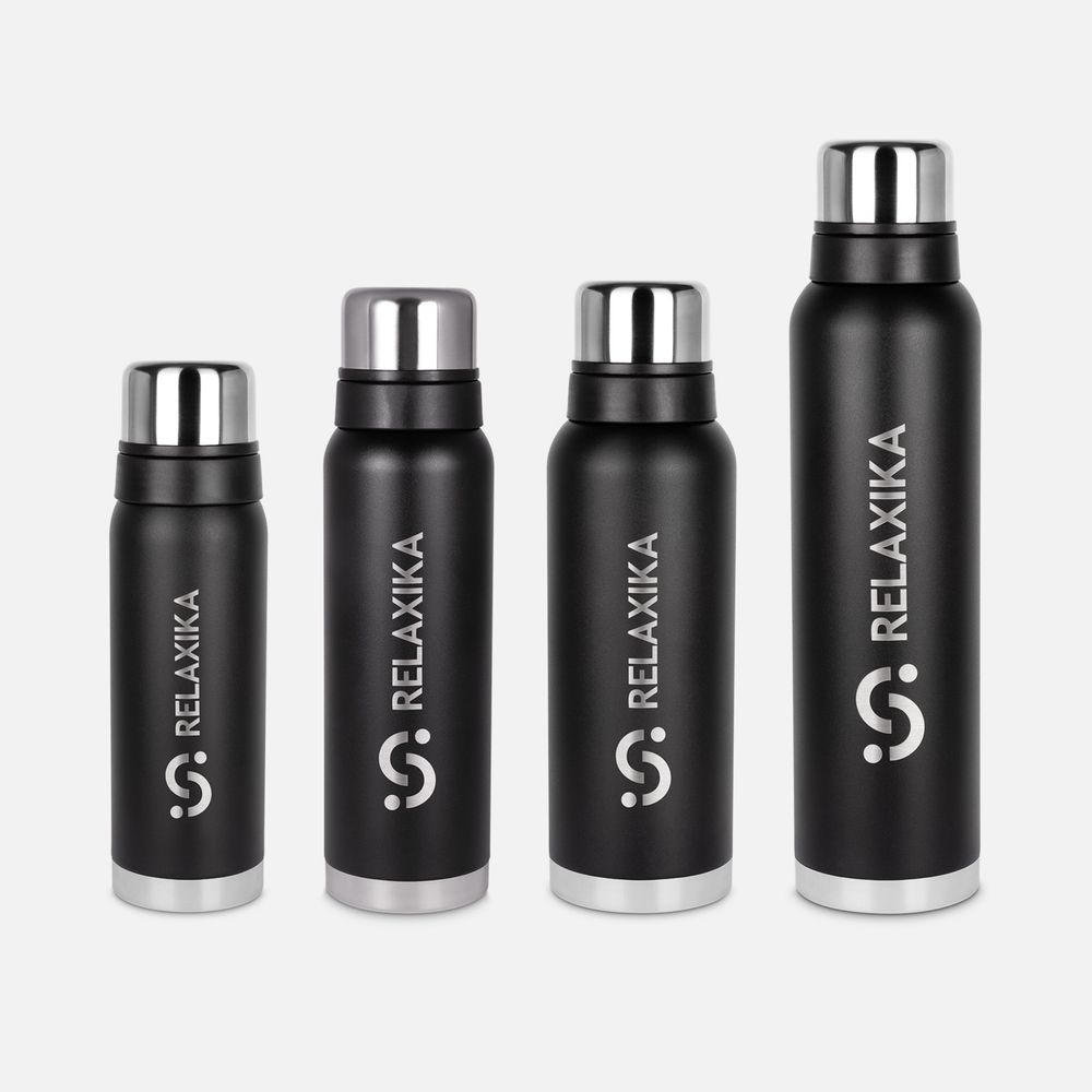 Термос Relaxika 750 со стикерпаком, черный Термос Relaxika 750 со стикерпаком, черный