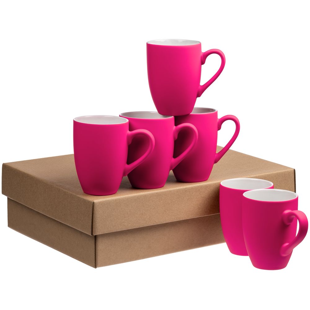 Набор кружек Good Morning c покрытием софт-тач, фуксия Набор кружек Good Morning c покрытием софт-тач, фуксия