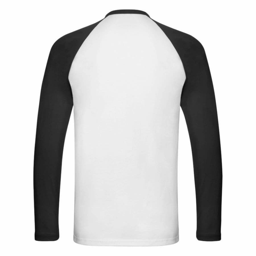 Футболка "Long Sleeve Baseball T", белый с черным_S, 100% х/б, 160 г/м2