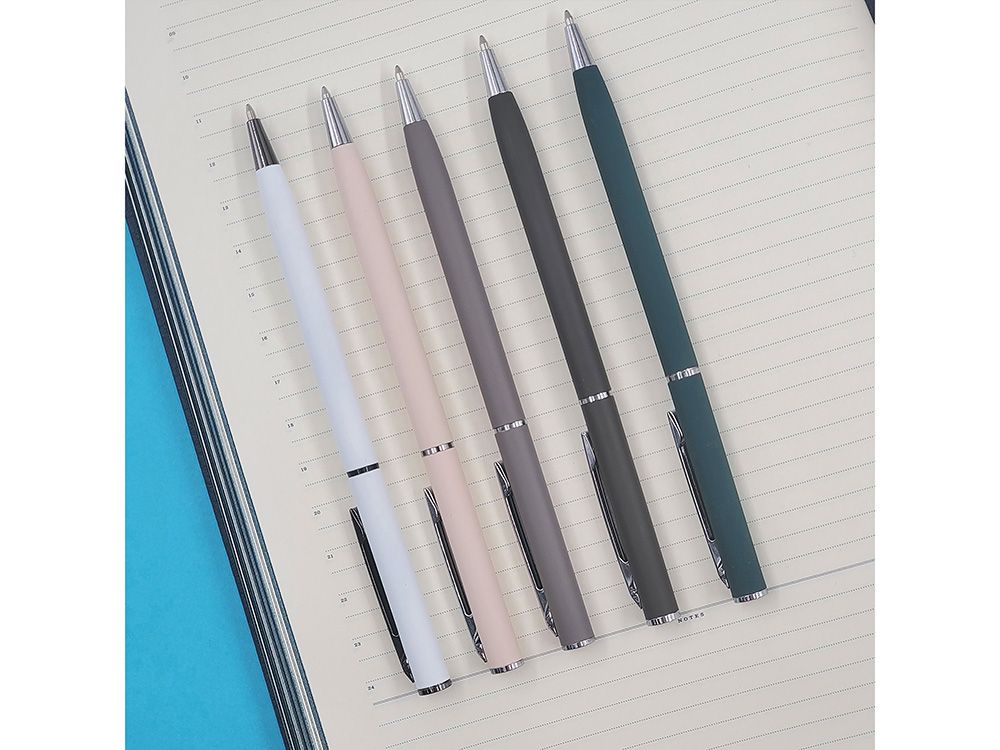 Ручка шариковая автоматическая BrunoVisconti® "PALERMO" цвет корпуса зеленый, soft-touch, 0.7 мм