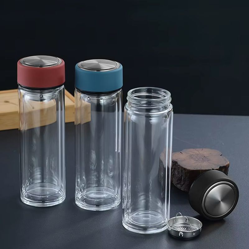 Термос стеклянный с инфьюзером Steelite, красный