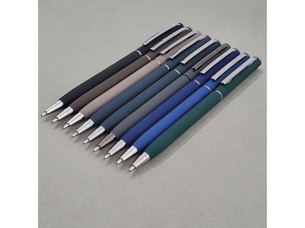 Ручка шариковая автоматическая BrunoVisconti® "PALERMO" цвет корпуса зеленый, soft-touch, 0.7 мм