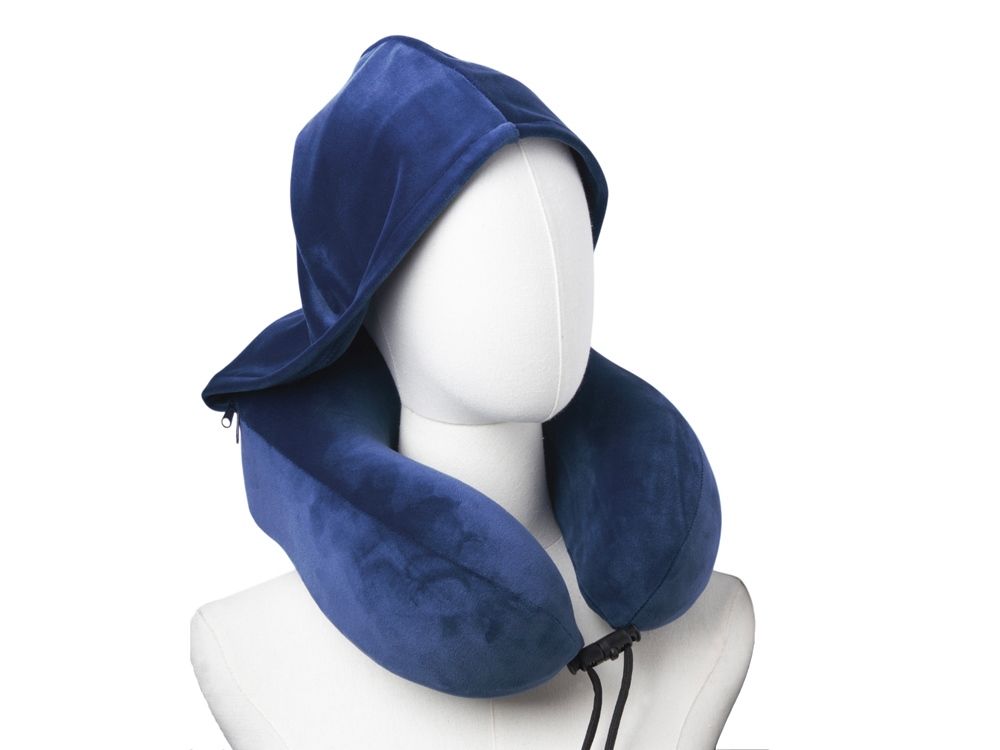 Подушка с эффектом памяти, с капюшоном "Dream Hood", синий