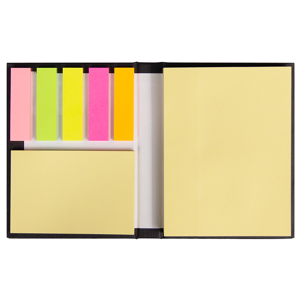 Набор цветных бумажных стикеров Stick and Smile  в твердом переплете, 100 листов в блоке,  размер 8*10,5*1,5 см