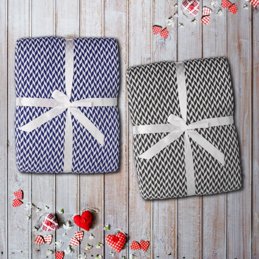 Плед "Village"; синий; акрил 100%,; 220гр/м2; 130*150 см