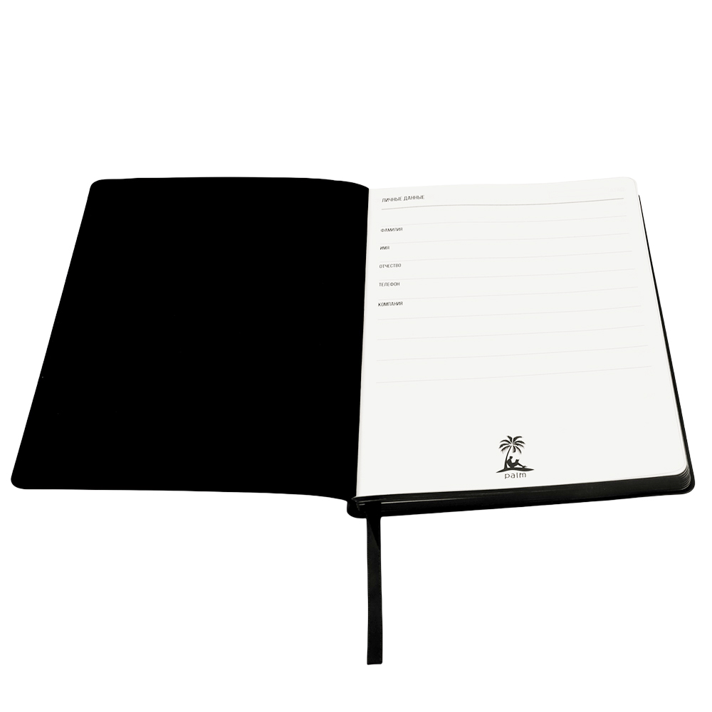 Ежедневник A5 недатированный Dante в мягком переплёте софт-тач, чёрный