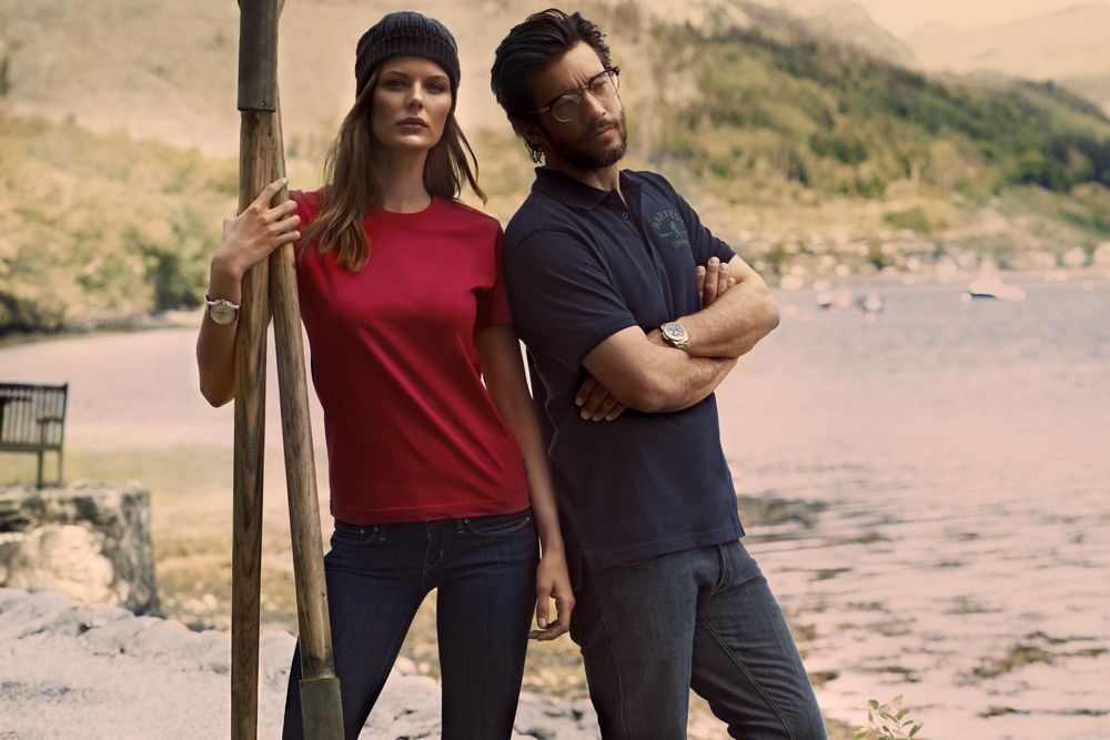 Футболка женская Ladies American T, темно-синяя, размер S