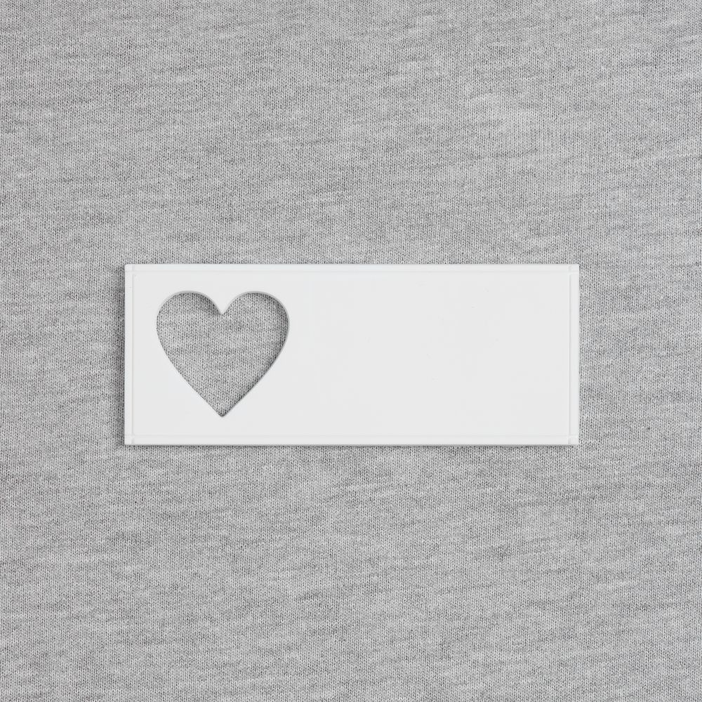 Лейбл из ПВХ с вырезом «Сердце», белый