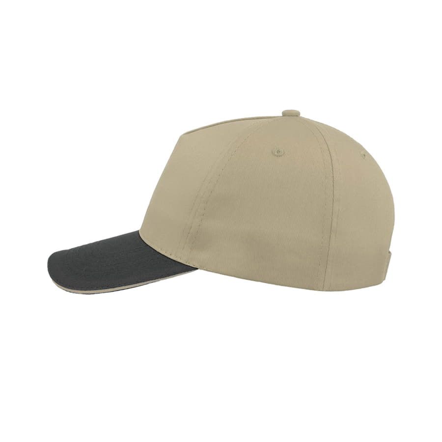 Бейсболка "START FIVE SANDWICH", 5 клиньев, застежка на липучке,беж/т.синий, 100% хлопок, 160 г/м2