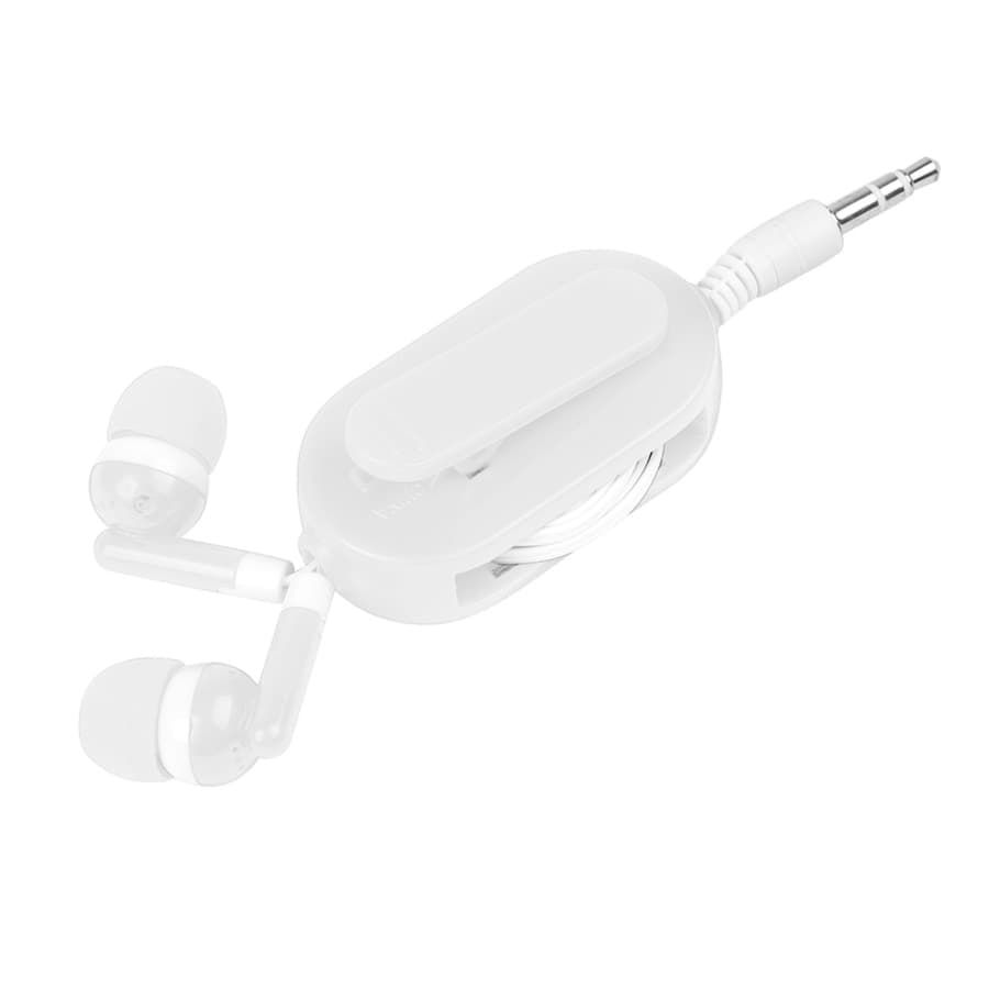 Наушники со светоотражателем и держателем RASUM, белый, 2х8,6х2,6 см, пластик