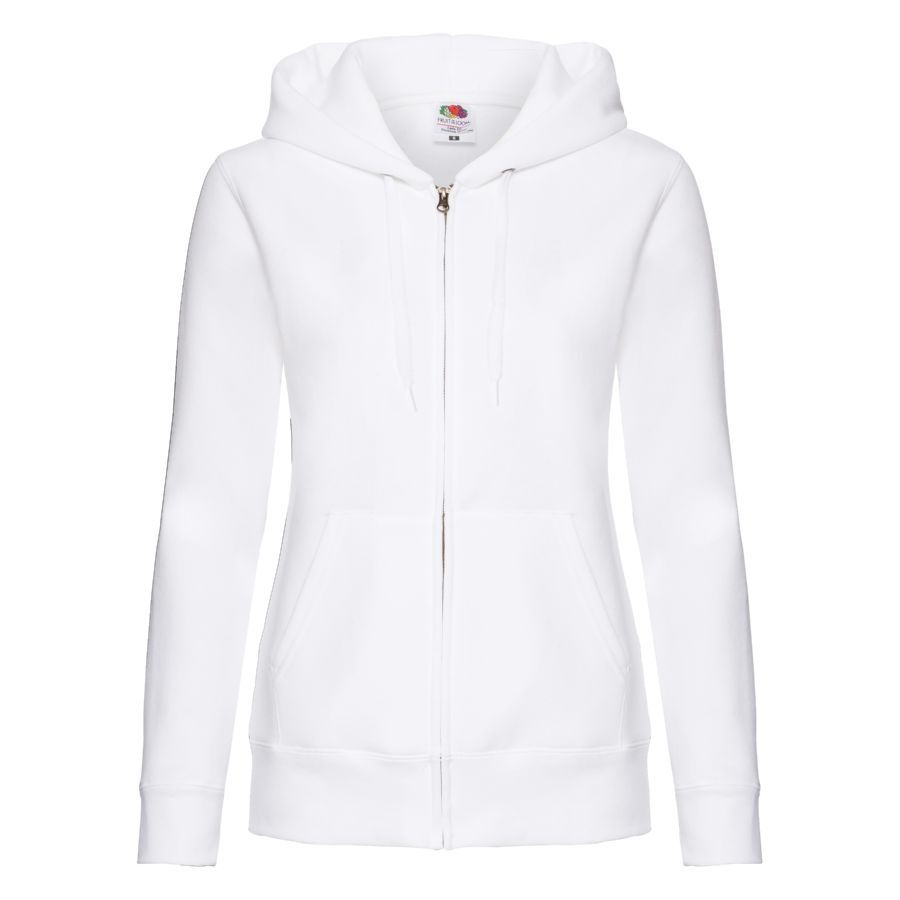 Толстовка "Lady-Fit Hooded Sweat Jacket", белый_XS, 75% х/б, 25% п/э, 280 г/м2