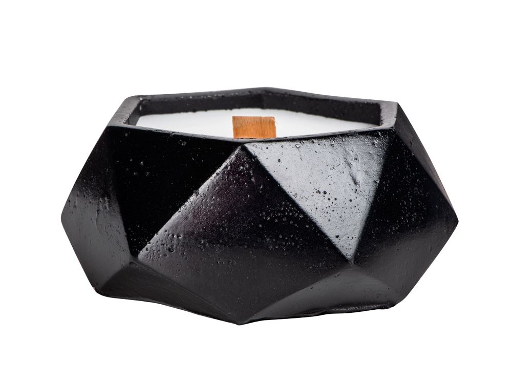 Свеча в декоративном стакане "Geometry", черный