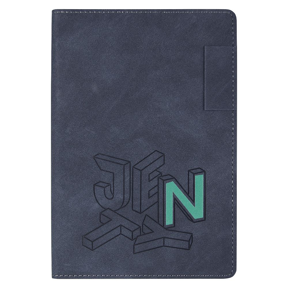 Ежедневник Flexy Tenero Suede Print Sample Jenty A5, синий, недатированный, в гибкой обложке с петлей для ручки