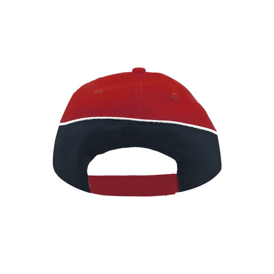Бейсболка "Racing", 6 клиньев, красный/темно-синий, 94% полиэстер 6% вискоза,180  г/м2        