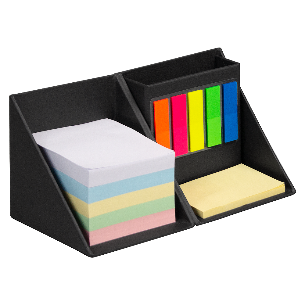 Настольный органайзер в картонном переплете Stick and Stay размер 9,5*9,5*9,5 см