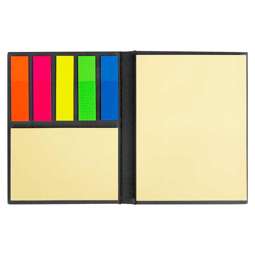 Набор цветных бумажных стикеров  Stick and Fun в твердом переплете, 50 листов в блоке,  размер 8*10,5*1 см