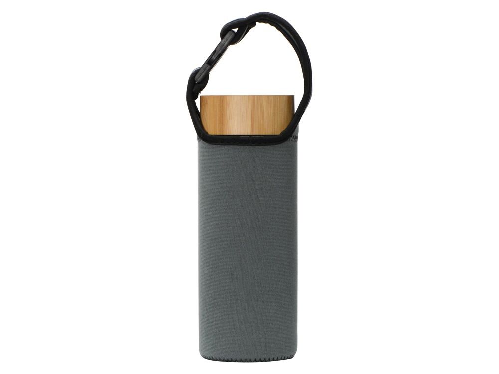 Стеклянный термос из стекла с двойными стенками и ситечком 320 мл "Badachu" в чехле, прозрачный