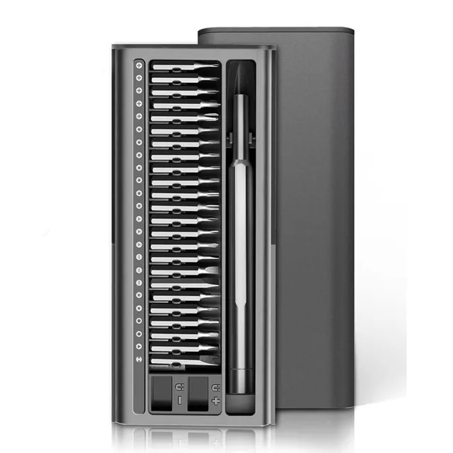 Отвертка с набором из 26 насадок Tools Workhard, темно-серая