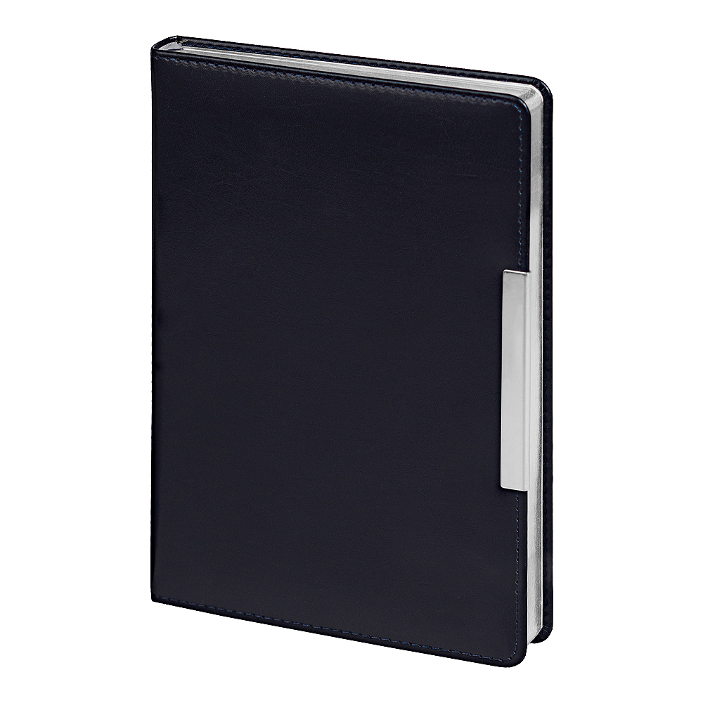 Ежедневник City Moderna Pristine А5, синий с серебристый, недатированный, в твердой обложке с поролоном