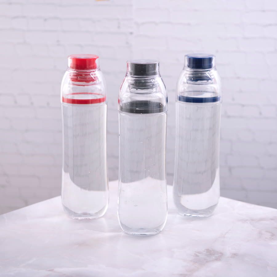 Бутылка для воды FIT, 700 мл; 24,5х7,4см, прозрачный с серым, пластик rPET