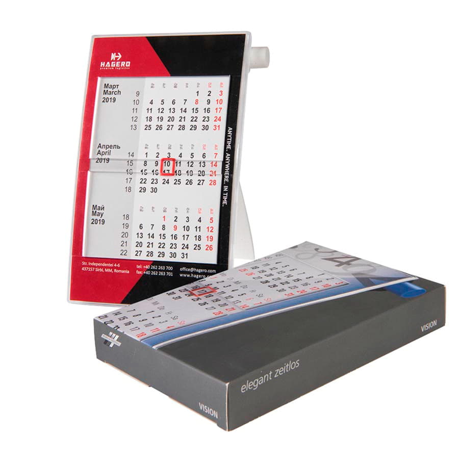 Календарь настольный на 2 года; размер 18,5*11 см, цвет- белый, пластик