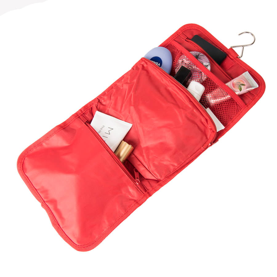 Несессер дорожный "Comfort"; красный; 21,5х17,5х2 см; полиэстер