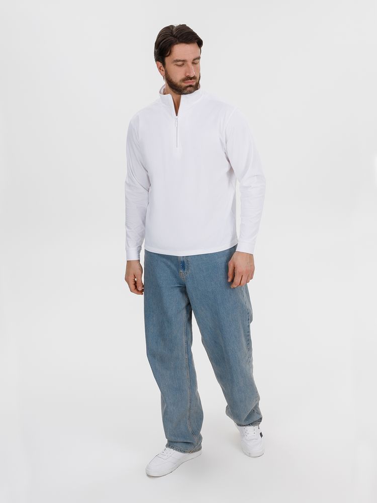 Свитшот на молнии из бифлекса Morfiss, белый, размер XS/S