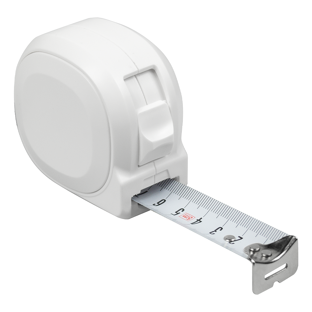 Рулетка Tools Standart, 5 метров, белая, пластиковая, с ремешком