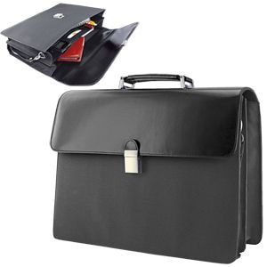 Портфель с отделением для ноутбука; 42х33х12,5 см; текстиль, искусственная кожа