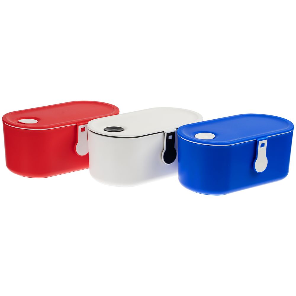 Ланчбокс Lunch Break, синий с белым Ланчбокс Lunch Break, синий с белым