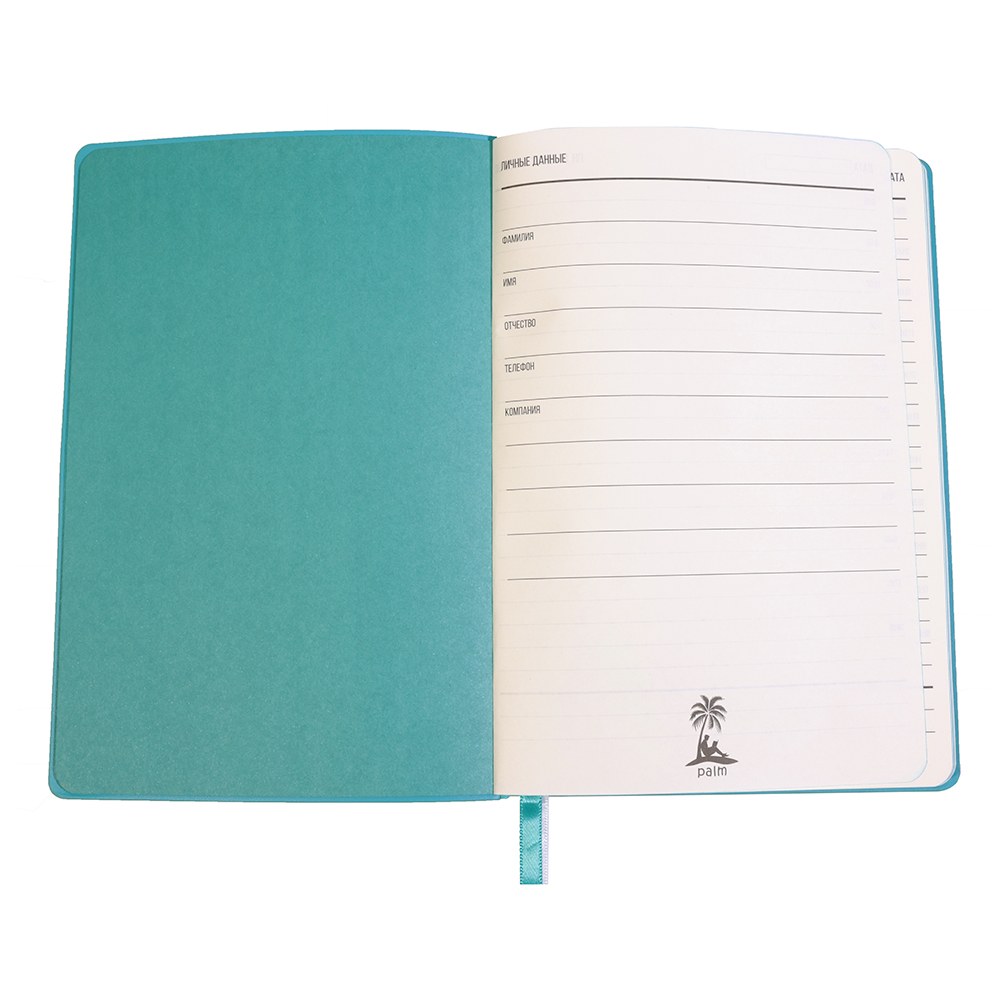 Ежедневник A5 недатированный Gabby, бирюзовый