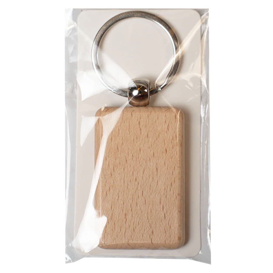 Брелок TIMBER RECTANGLE; 5,2 x 3,2 x 0,7 см; дерево