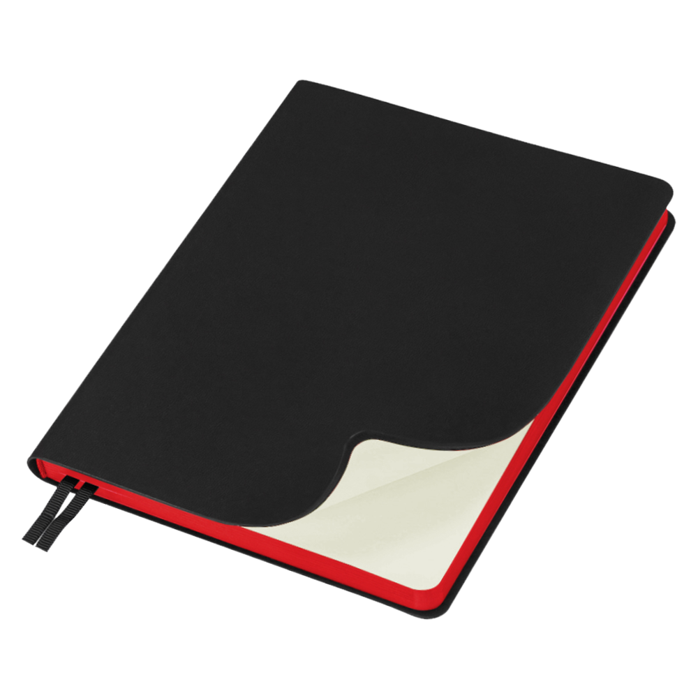 Еженедельник Flexy Latte Soft Touch Black Edition Color A4, черный с красным, датированный на 2026 г