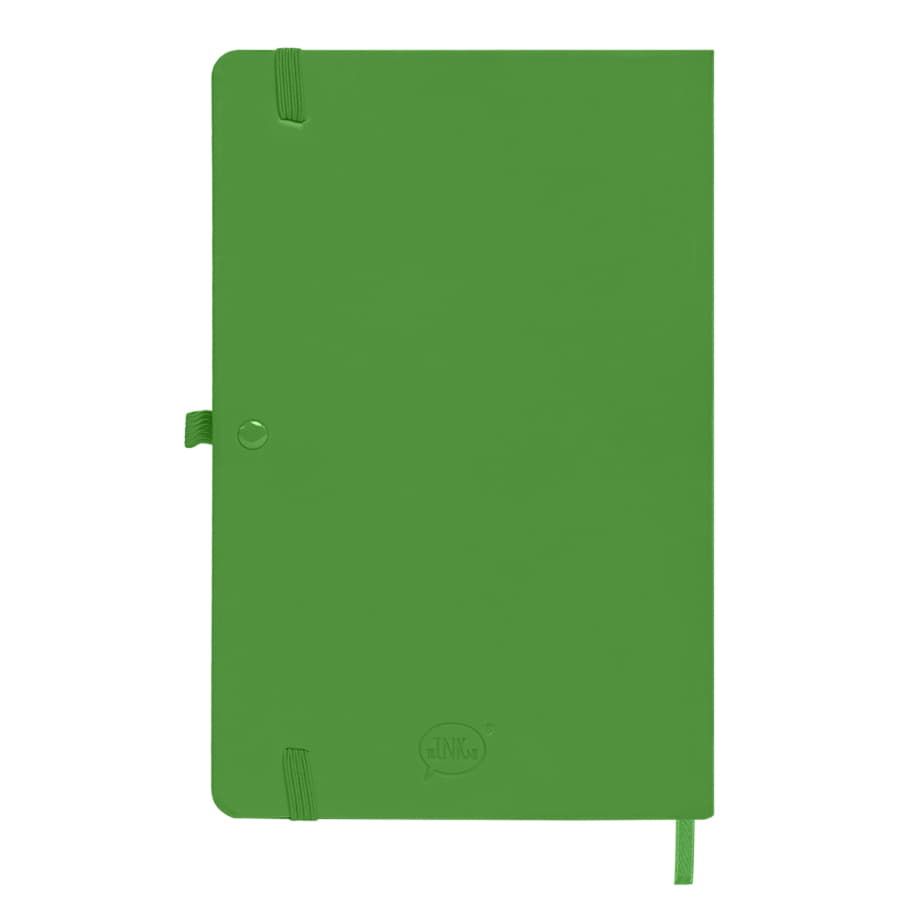 Бизнес-блокнот А5  "Silky", ярко-зеленый,  твердая обложка,  в клетку